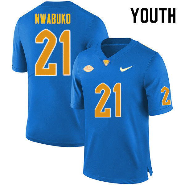 Youth #21 Che Nwabuko Pitt Panthers College Football Jerseys Sale-Royal